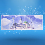 An enchanting illustration of a magical castle from the Tooth Fairy Collection Gifts book, depicting the world of the tooth fairy.