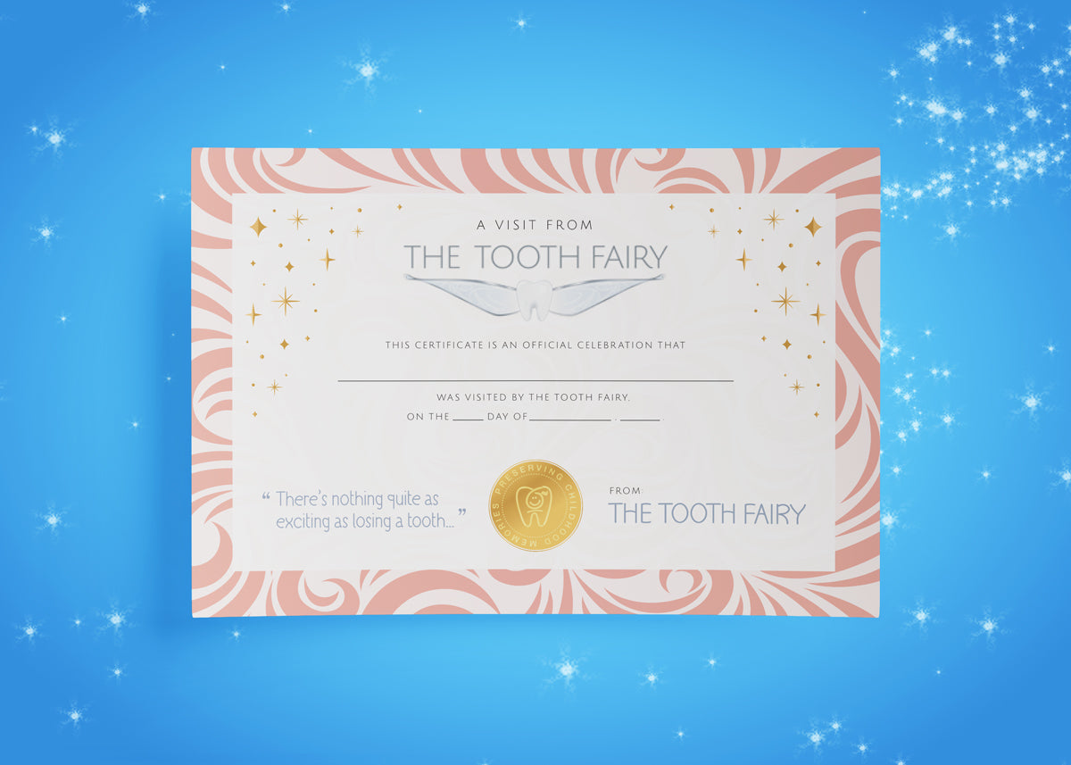 Foil Stamped Tooth Fairy Certificates, image size:1200x857